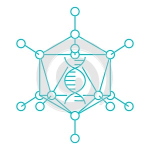 Adenovirus icon - artificial virus for vaccine