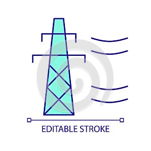 Adeptness of transmission lines RGB color icon photo