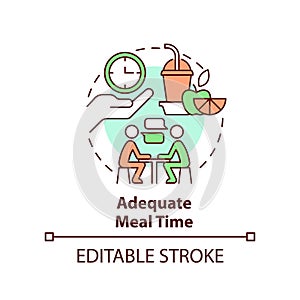Adequate meal time concept icon