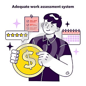 Adequate work assessment system. Advantage of key performance