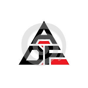 ADF triangle letter logo design with triangle shape. ADF triangle logo design monogram. ADF triangle vector logo template with red