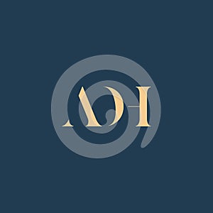 ADH abstract letter logo design