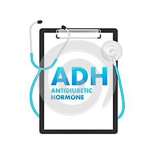 ADH - Antidiuretic Hormone acronym, concept background. Antidiuretic hormone for concept design