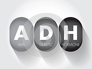 ADH Antidiuretic Hormone - nonapeptide synthesized in the hypothalamus, acronym text concept background
