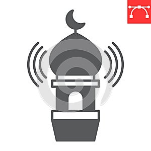 Adhan call glyph icon