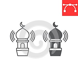 Adhan call line and glyph icon