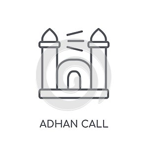 Adhan Call linear icon. Modern outline Adhan Call logo concept o