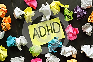 ADHD Attention deficit hyperactivity disorder sign photo