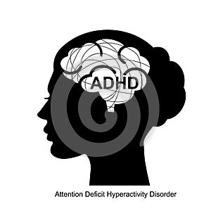 ADHD, Attention Deficit Hyperactivity Disorder woman icon