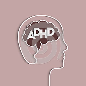 ADHD concept with head and brain