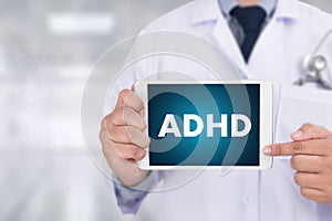ADHD CONCEPT Printed Diagnosis Attention deficit hyperactivity d photo
