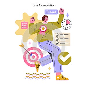 ADHD Friendly. Flat Vector Illustration