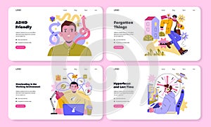 ADHD Friendly. Flat Vector Illustration