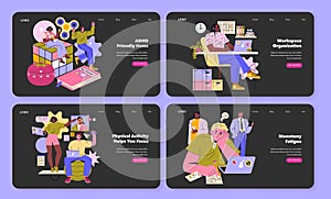 ADHD Friendly. Flat Vector Illustration