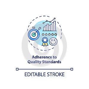Adherence to quality standards concept icon