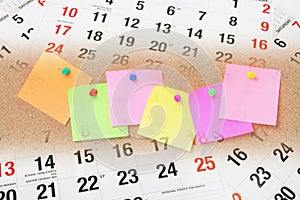 Adhesive Note Papers and Calendar Pages