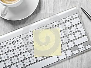 Adhesive note and pen