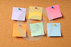 Adhesive Notes on Cork Surface