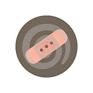 Adhesive plaster flat icon. Round colorful button, Medical bandage circular vector sign, logo illustration.