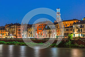 Adige River Embankment in Verona, Italy