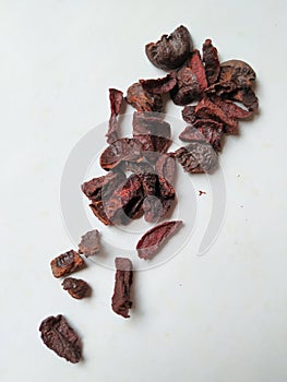 Adike or Areca Slices texture and pattern  on white background