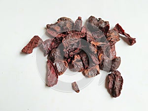 Adike or Areca Slices texture and pattern  on white background