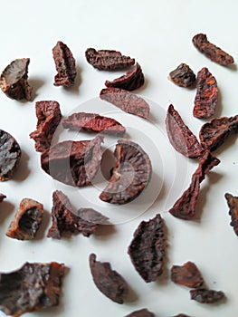 Adike or Areca Slices texture and pattern  on white background