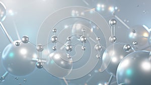 adipic acid molecular structure, 3d model molecule, hexanedioic acid, structural chemical formula view from a microscope