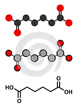 Adipic acid nylon building block molecule. Monomer used in production of nylon polyamide polymer photo
