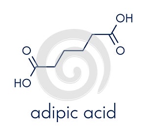 Adipic acid, nylon polyamide building block. Skeletal formula.