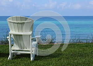 Adirondack Beach Chair with Ocean View photo