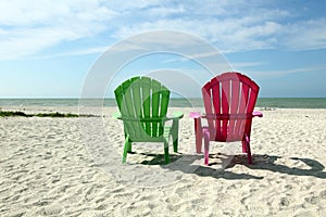 Adirondack Beach Chairs with Ocean View