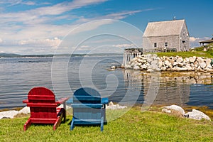 Adirondack Chairs Along the Coast in Nova Scotia