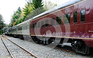 Adirondack Railroad Train in Autumn