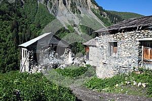 Adishi village in Svaneti, Georgia photo