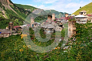 Adishi village in Svaneti photo