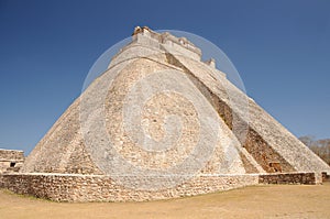 Adivino pyramid in Uxmal, Mexico photo