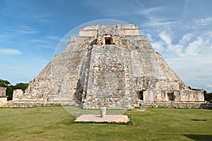 Adivino pyramid in Uxmal, Mexico photo