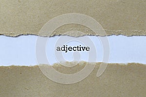 Adjective on white paper