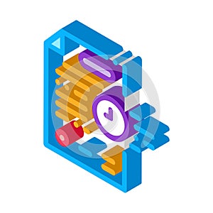 Adjournment of trial date isometric icon vector illustration