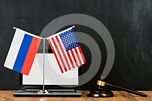 Adjudgement of usa and russia issue photo