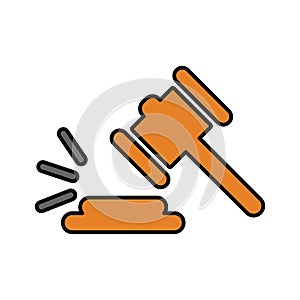 Adjudicate, hammer, justice icon