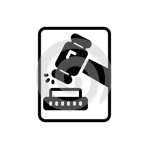 Black solid icon for Adjudicate, justice and lawsuits photo