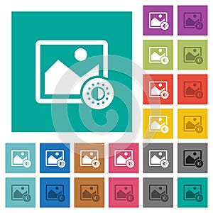 Adjust image saturation square flat multi colored icons