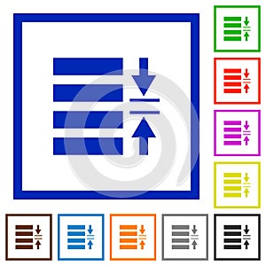 Adjust line spacing flat framed icons