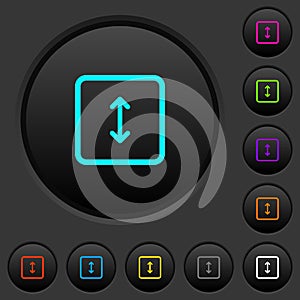 Adjust object height dark push buttons with color icons