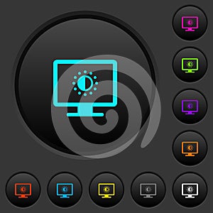 Adjust screen saturation dark push buttons with color icons