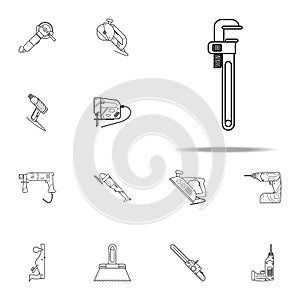 adjustable construction key icon. Home repair tool icons universal set for web and mobile