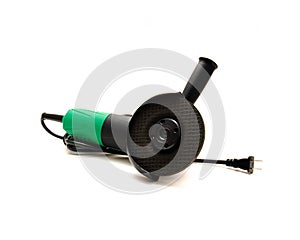 Adjustable guard protection, thread side handle on corded angle grinder with universal motor carbon brushes rotor, no