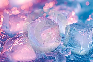 Adjustable ice cube shape adding color for a refreshing background